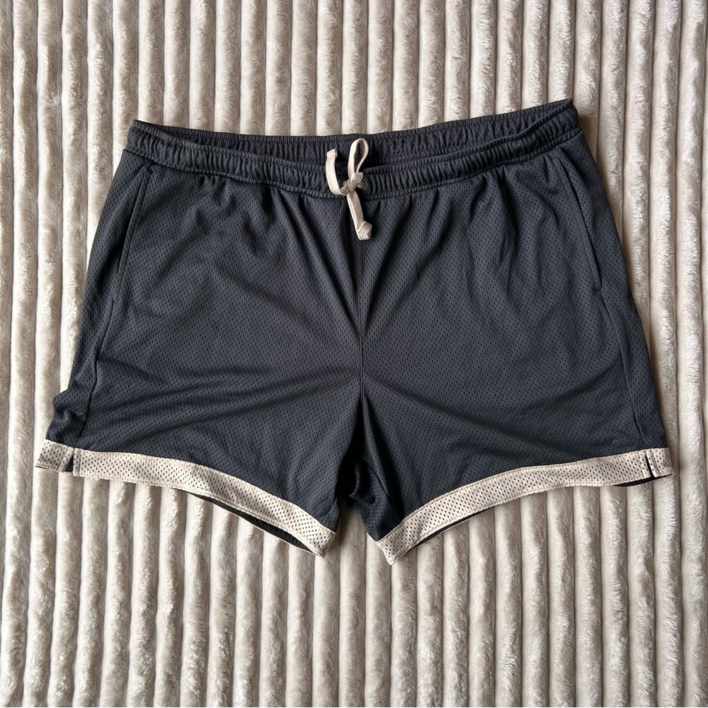 DSG Charcoal Mesh Shorts with Tan Drawstring